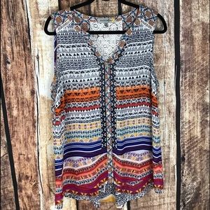 Figueroa&Flower Sheer Tribal tunic